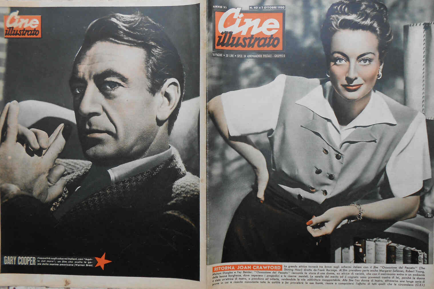 CINE ILLUSTRATO magazine side cover Issue 40 1 October 1950