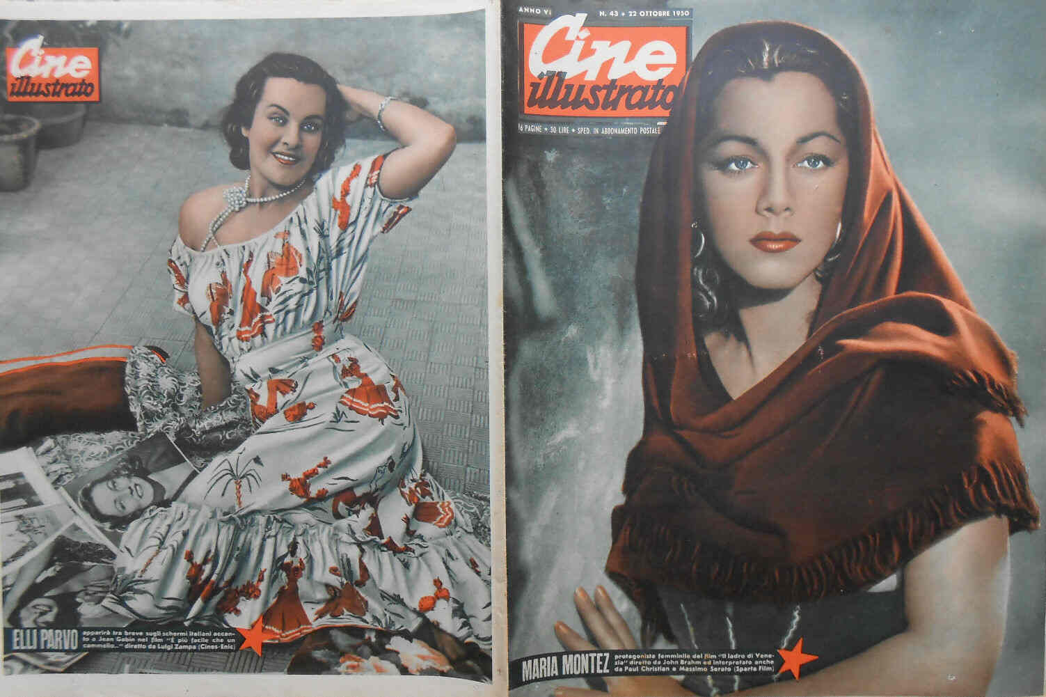 CINE ILLUSTRATO magazine side cover Issue 43 22 October 1950