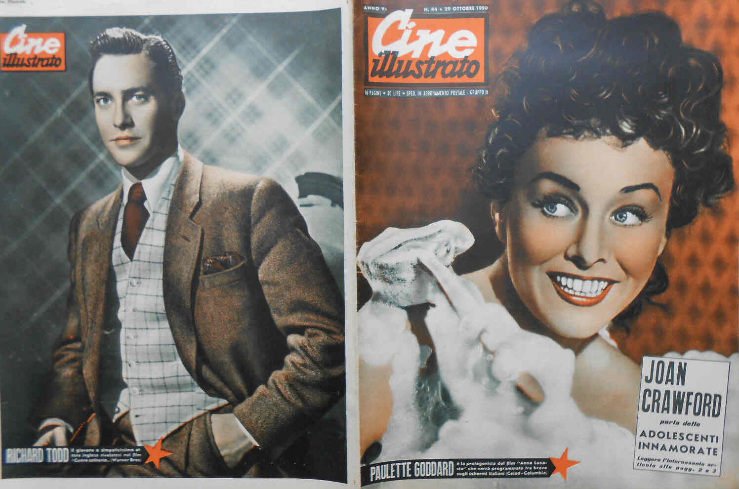 CINE ILLUSTRATO magazine side cover Issue 44 29 October 1950