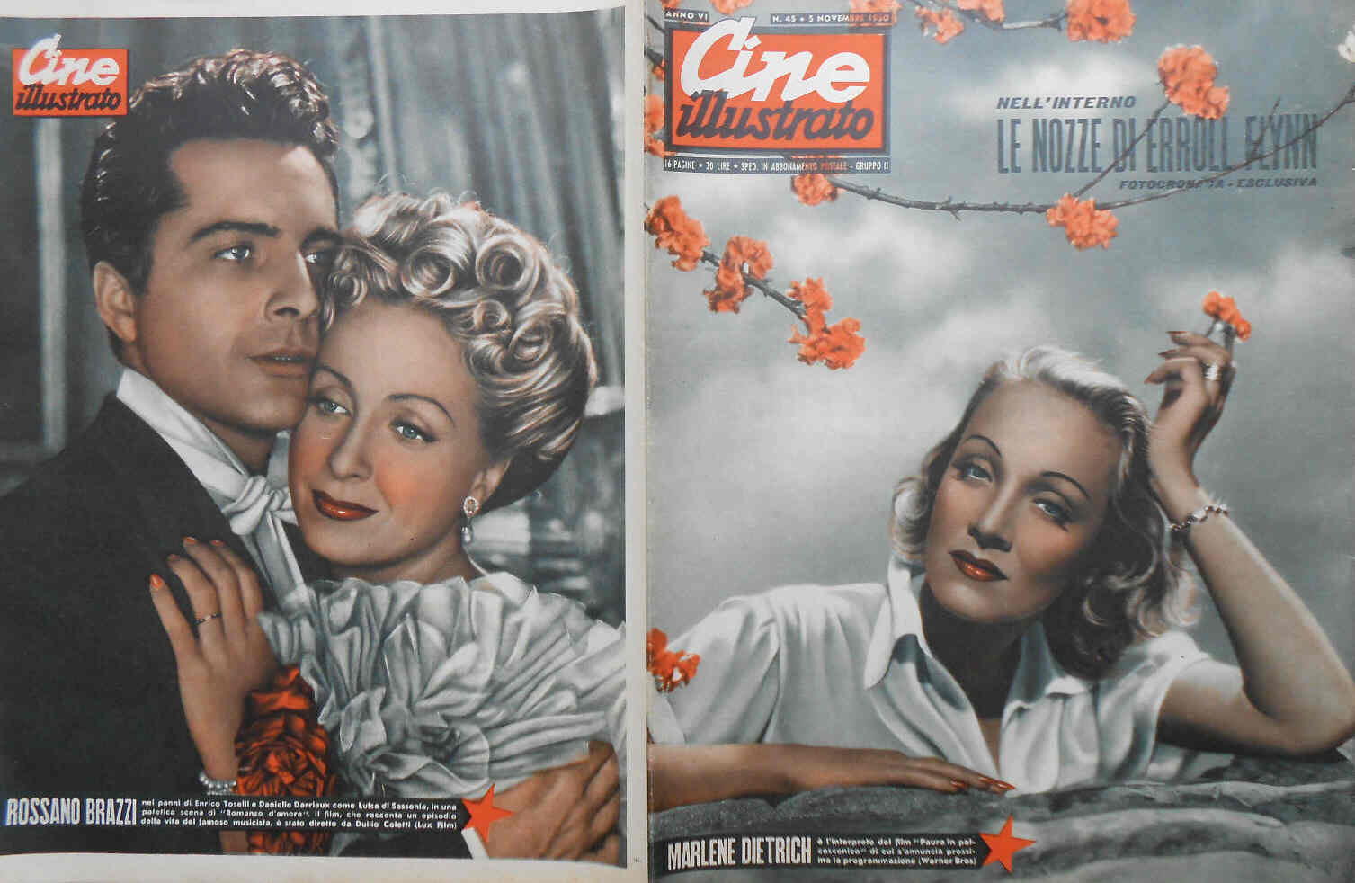 CINE ILLUSTRATO magazine side cover Issue 45 5 November 1950