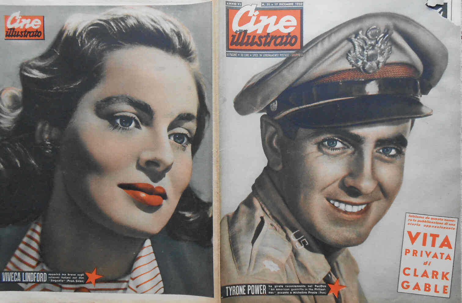 CINE ILLUSTRATO magazine side cover Issue 51 17 December 1950