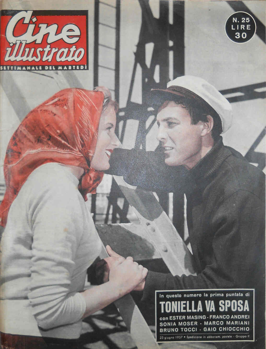CINE ILLUSTRATO magazine side cover Issue 25 23 June 1957