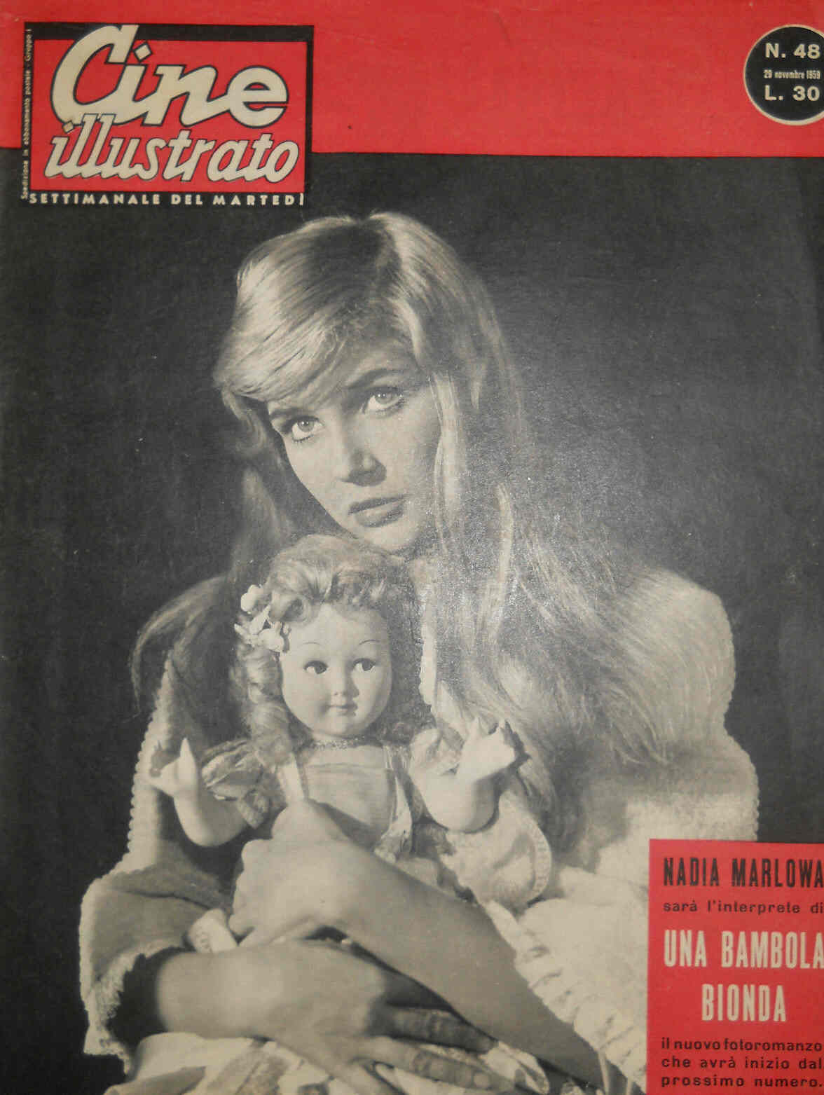 CINE ILLUSTRATO magazine side cover Issue 48 29 November 1959