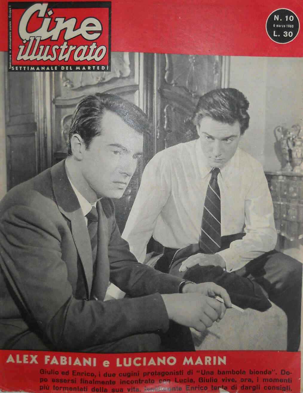 CINE ILLUSTRATO magazine side cover Issue 10 6 March 1960