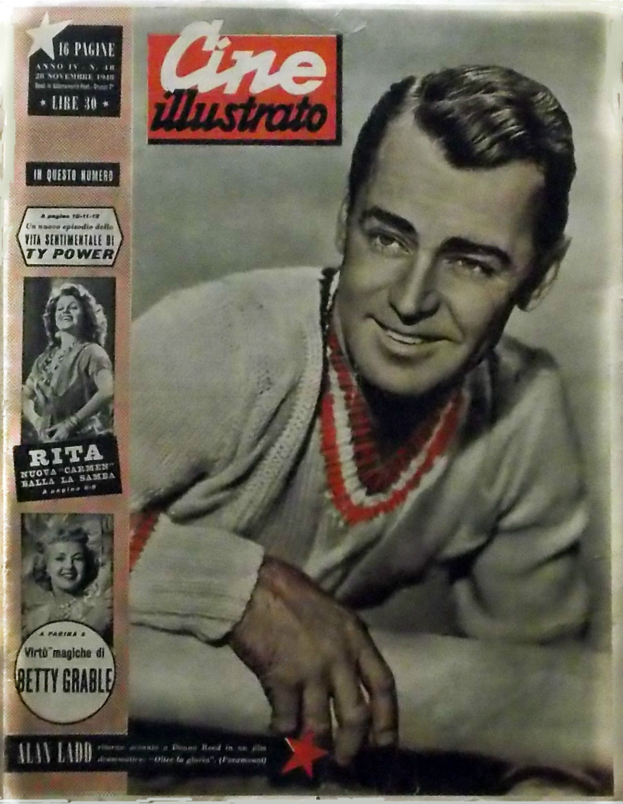 CINE ILLUSTRATO magazine side cover 28 November 1948
