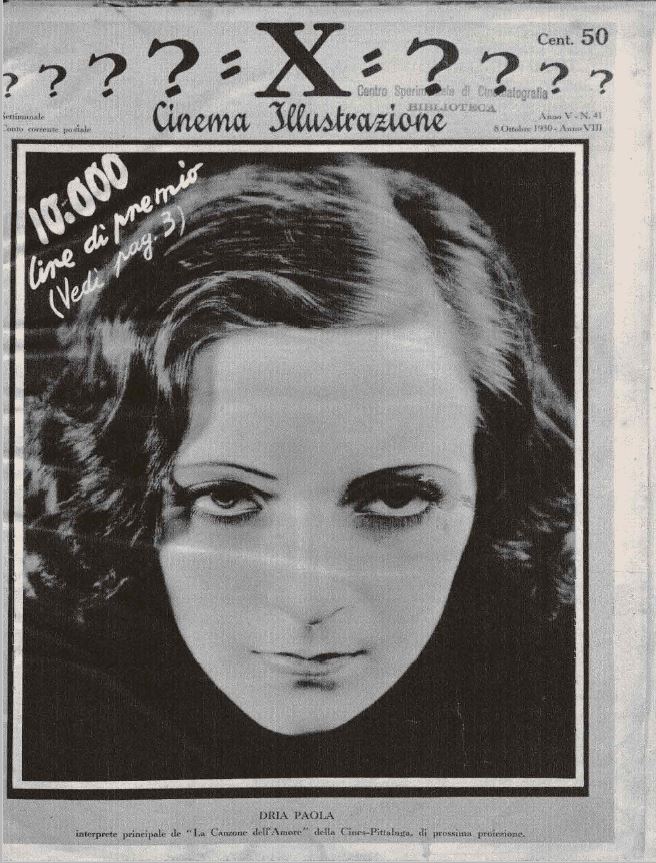 CINEMA ILLUSTRAZIONE magazine side cover Issue 41 8 October 1930