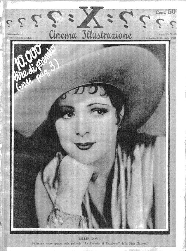 CINEMA ILLUSTRAZIONE magazine side cover Issue 42 15 October 1930
