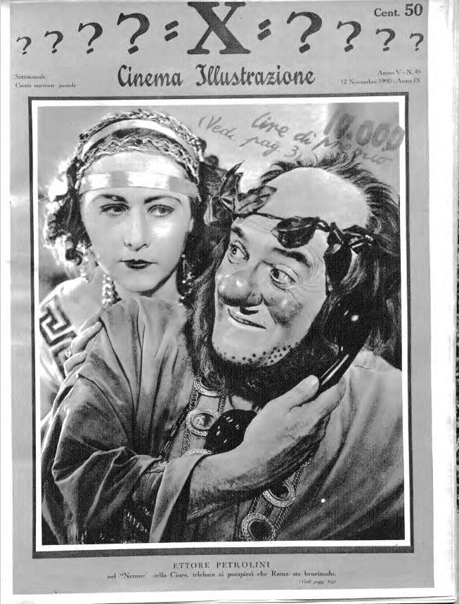 CINEMA ILLUSTRAZIONE magazine side cover Issue 46 12 November 1930