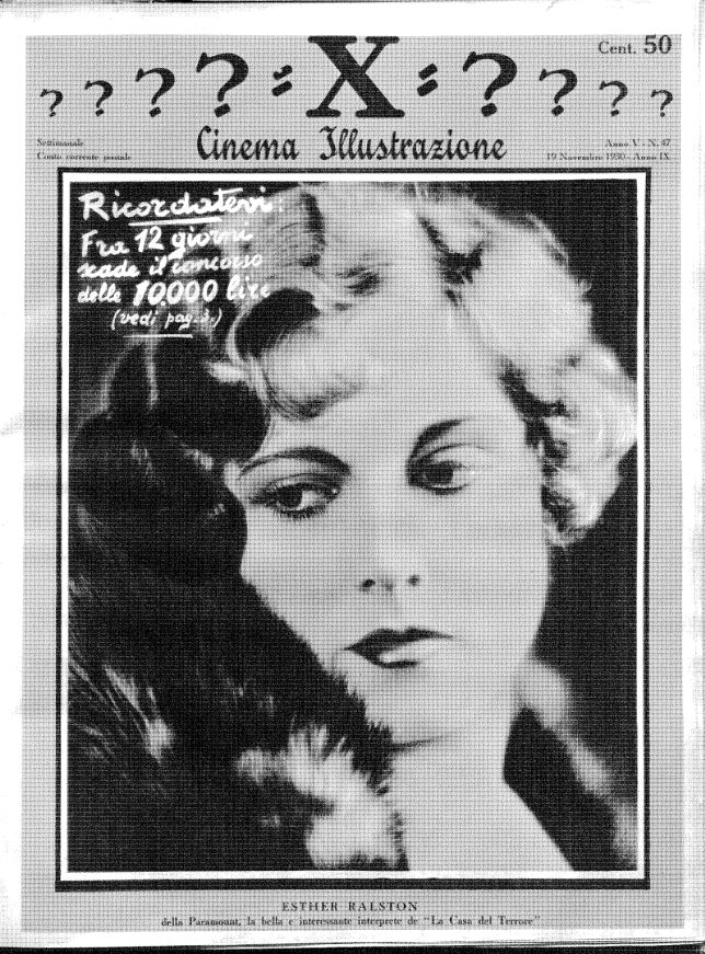 CINEMA ILLUSTRAZIONE magazine side cover Issue 47 19 November 1930