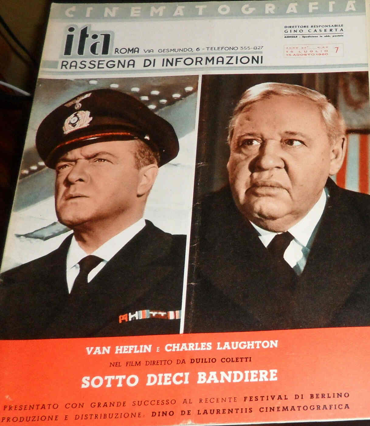 CINEMATOGRAFIA ITA magazine side cover July-August 1960