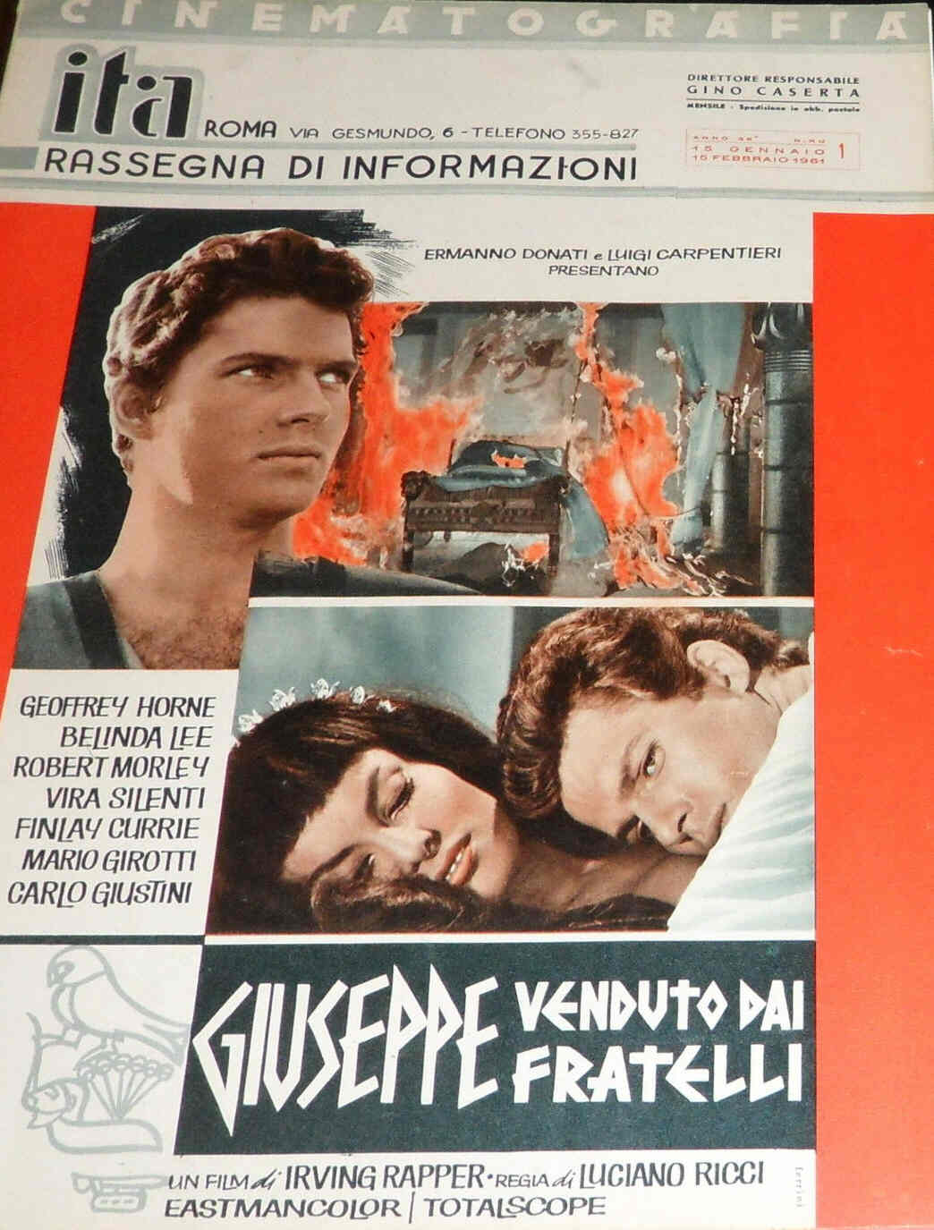 CINEMATOGRAFIA ITA magazine side cover January/February 1961