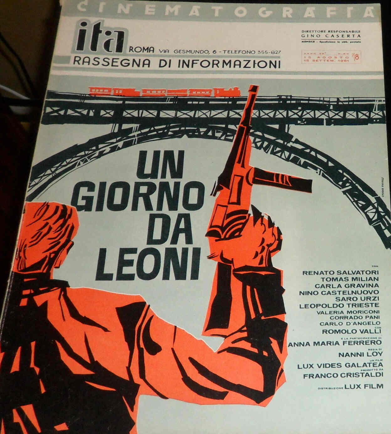 CINEMATOGRAFIA ITA magazine side cover August/September 1961