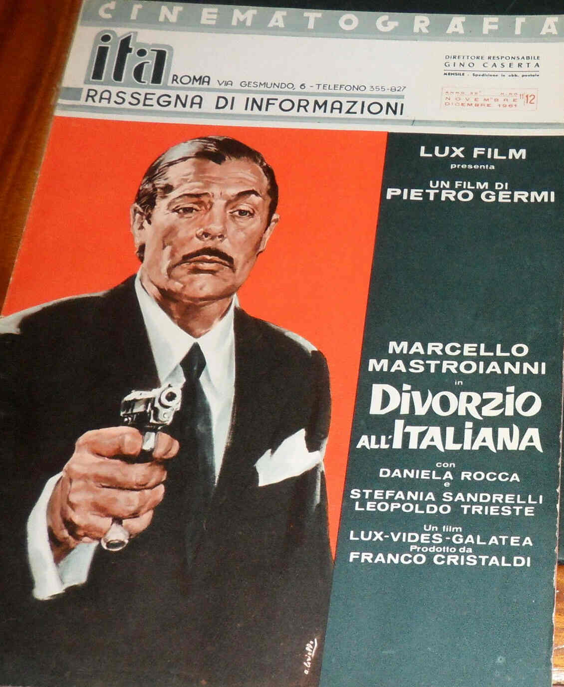 CINEMATOGRAFIA ITA magazine side cover November/December 1961
