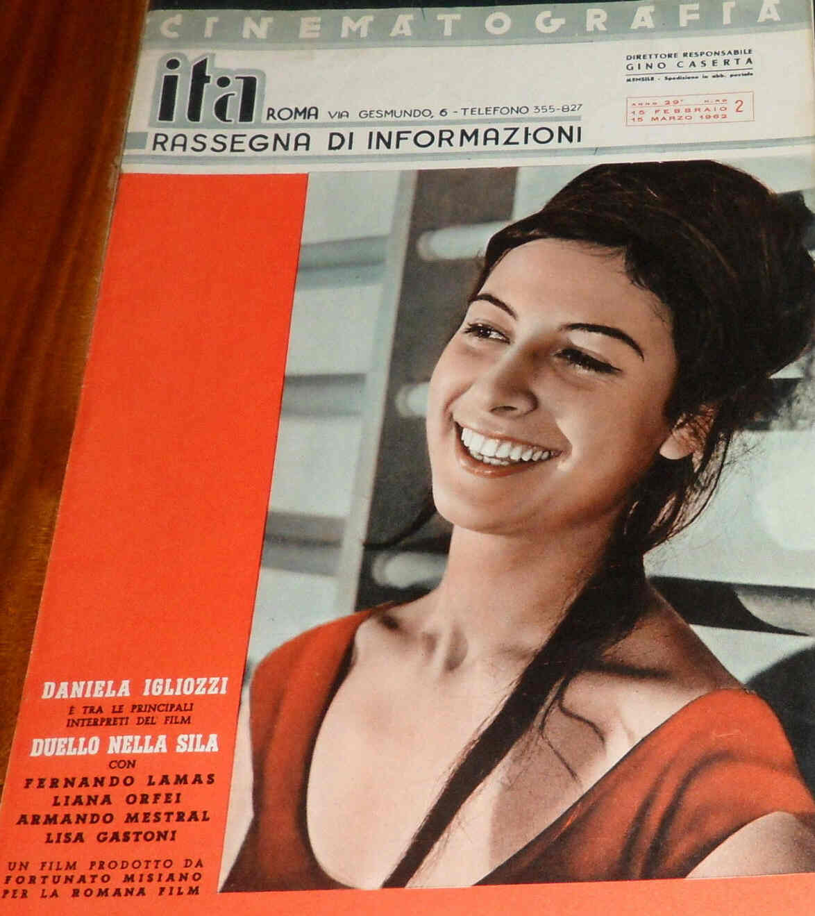 CINEMATOGRAFIA ITA magazine side cover February/March 1962