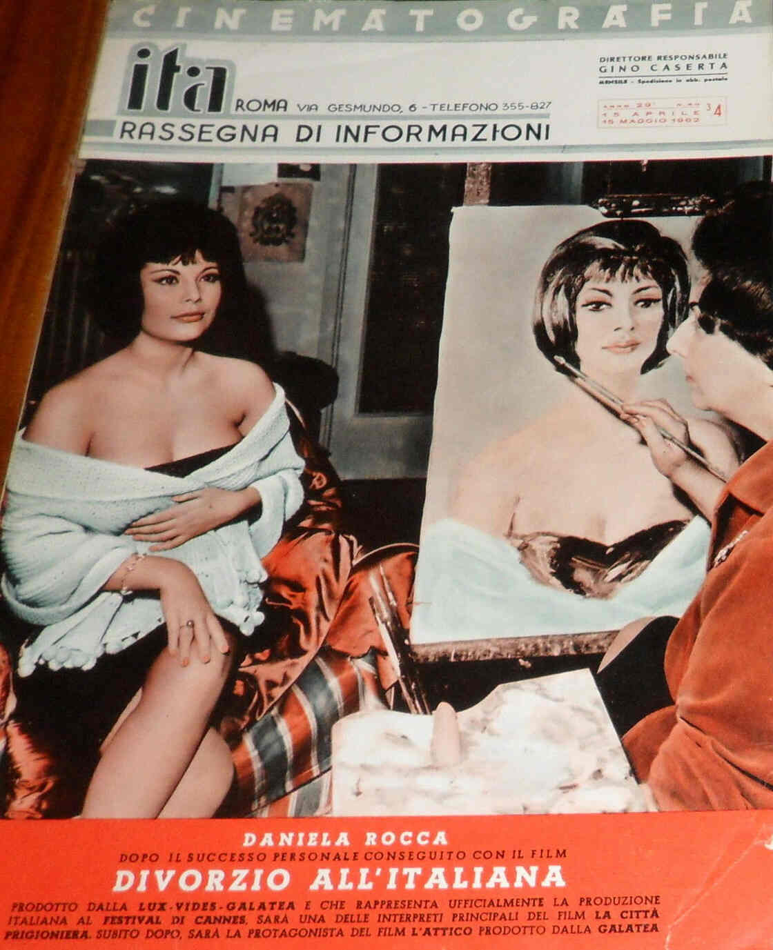 CINEMATOGRAFIA ITA magazine side cover April/May 1962
