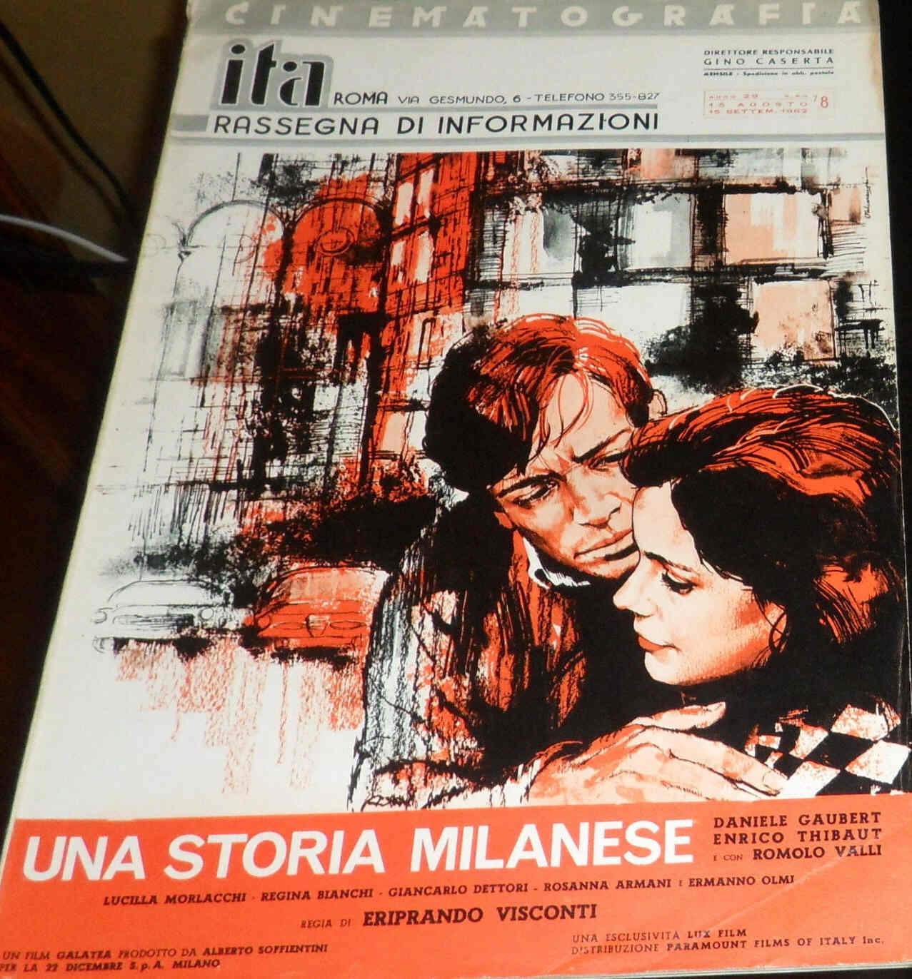 CINEMATOGRAFIA ITA magazine side cover August/September 1962