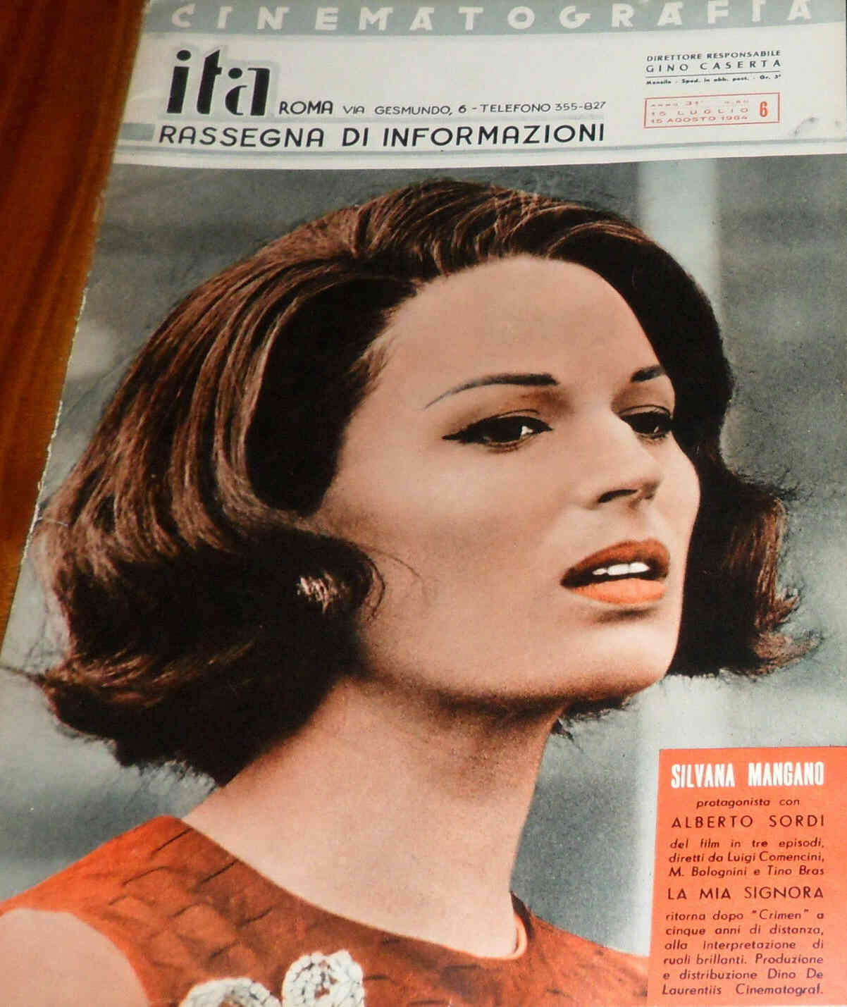 CINEMATOGRAFIA ITA magazine side cover July/August 1964