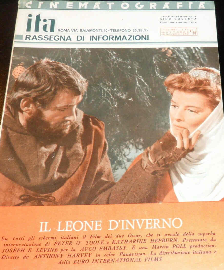 CINEMATOGRAFIA ITA magazine side cover October/November 1969