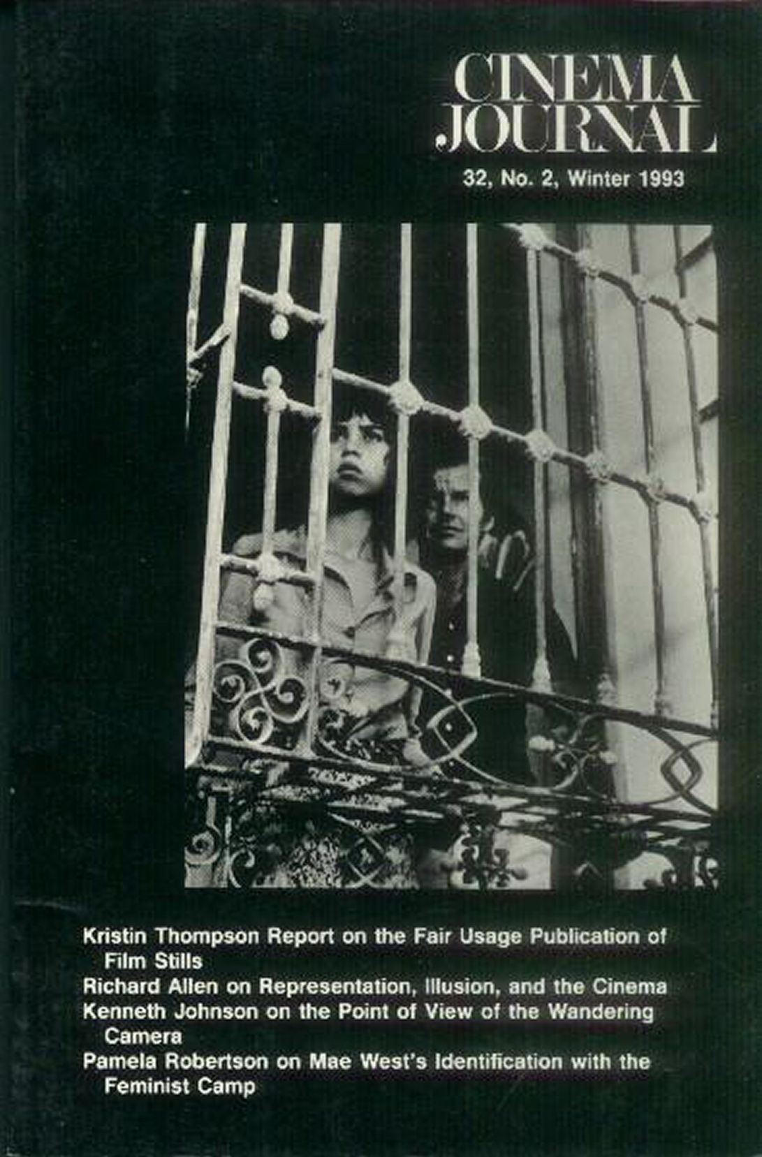 CINEMA JOURNAL magazine side cover  Vol 32 No  2 Winter 1993