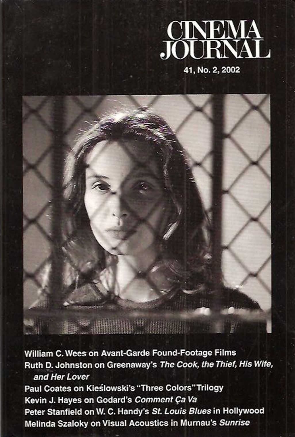 CINEMA JOURNAL magazine side cover Issue 162  Vol 41 No  2 Winter 2002