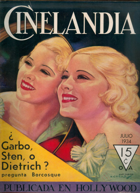 CINELANDIA magazine side cover July 1934