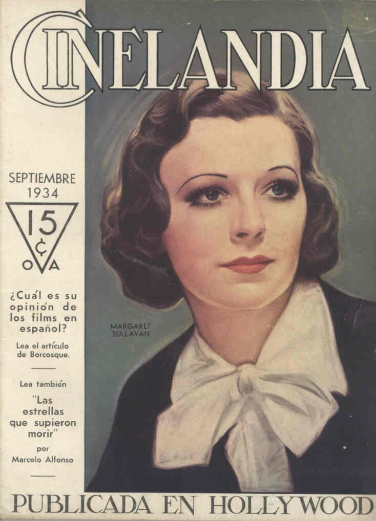 CINELANDIA magazine side cover September 1934