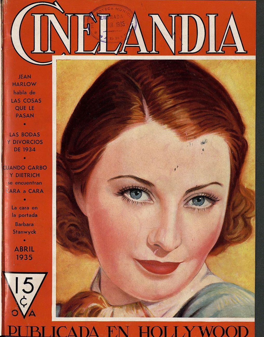 CINELANDIA magazine side cover April 1935