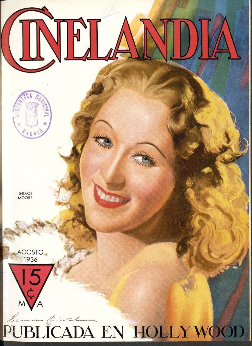 CINELANDIA magazine side cover August 1936