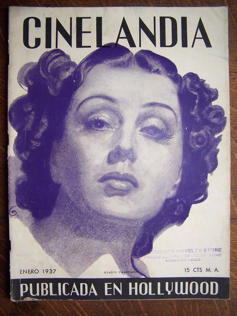 CINELANDIA magazine side cover January 1937