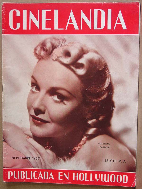 CINELANDIA magazine side cover November 1937