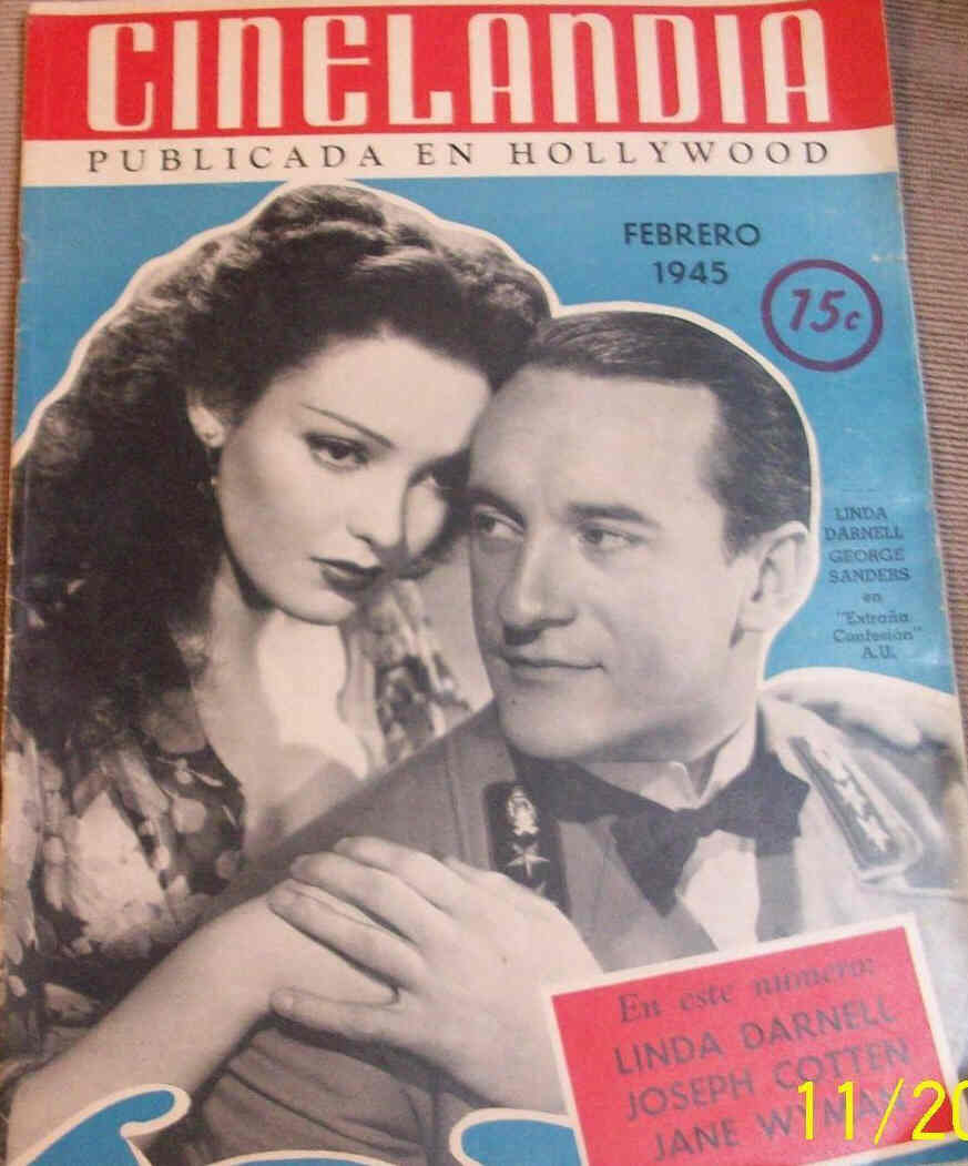 CINELANDIA magazine side cover February 1945