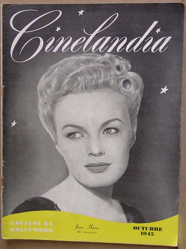 CINELANDIA magazine side cover October 1945