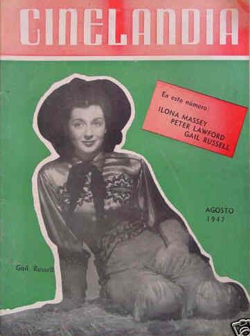 CINELANDIA magazine side cover August 1947