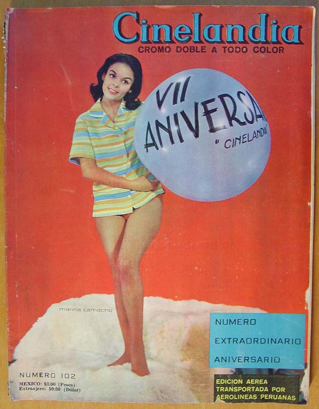 CINELANDIA (Mx) magazine side cover Issue 102 31 December 1962