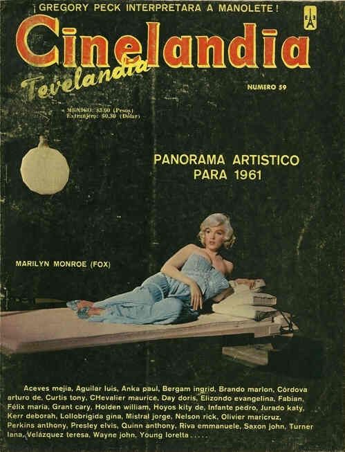 CINELANDIA (Mx) magazine side cover Issue 59  1961