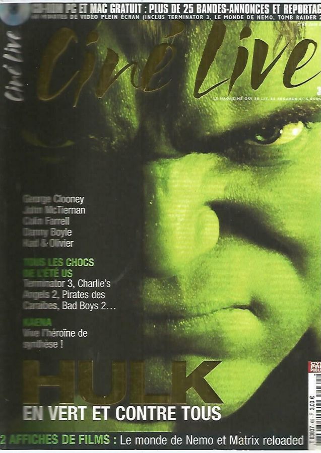 CINE LIVE magazine side cover Issue 69 June 2003