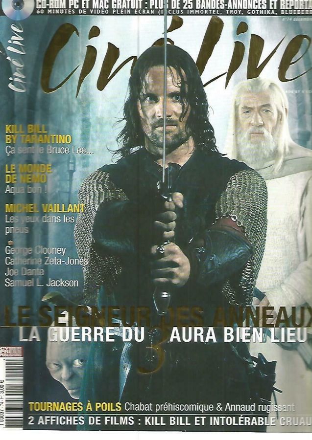 CINE LIVE magazine side cover Issue 74 December 2003
