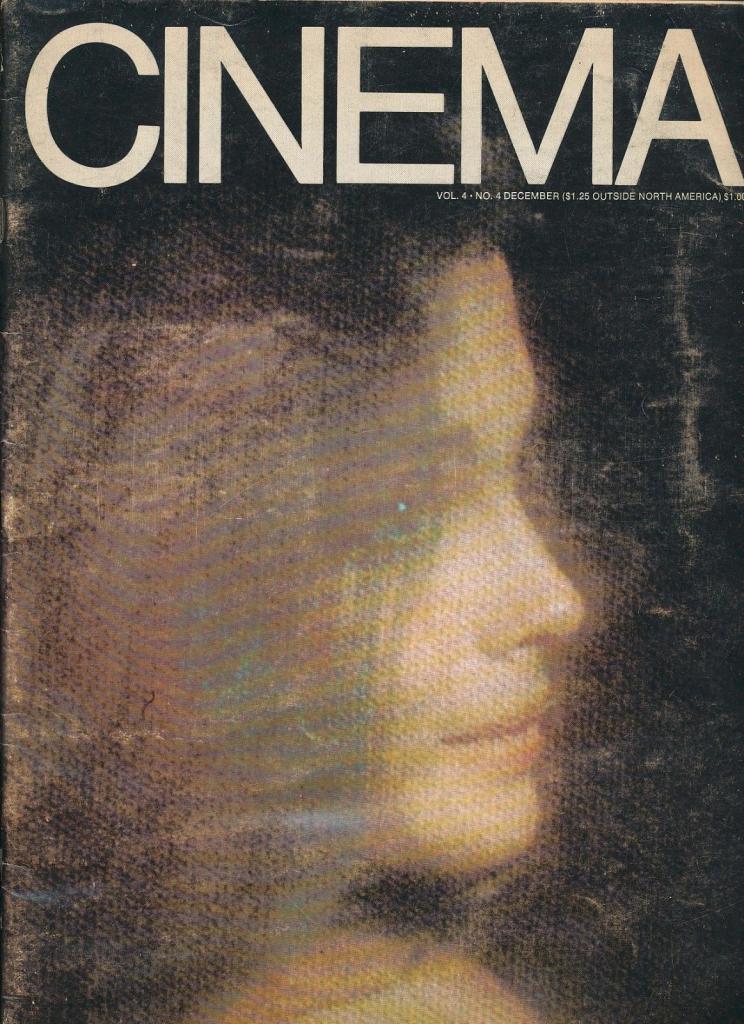 CINEMA (Ca) magazine side cover  vol 4 # 4 December 1968