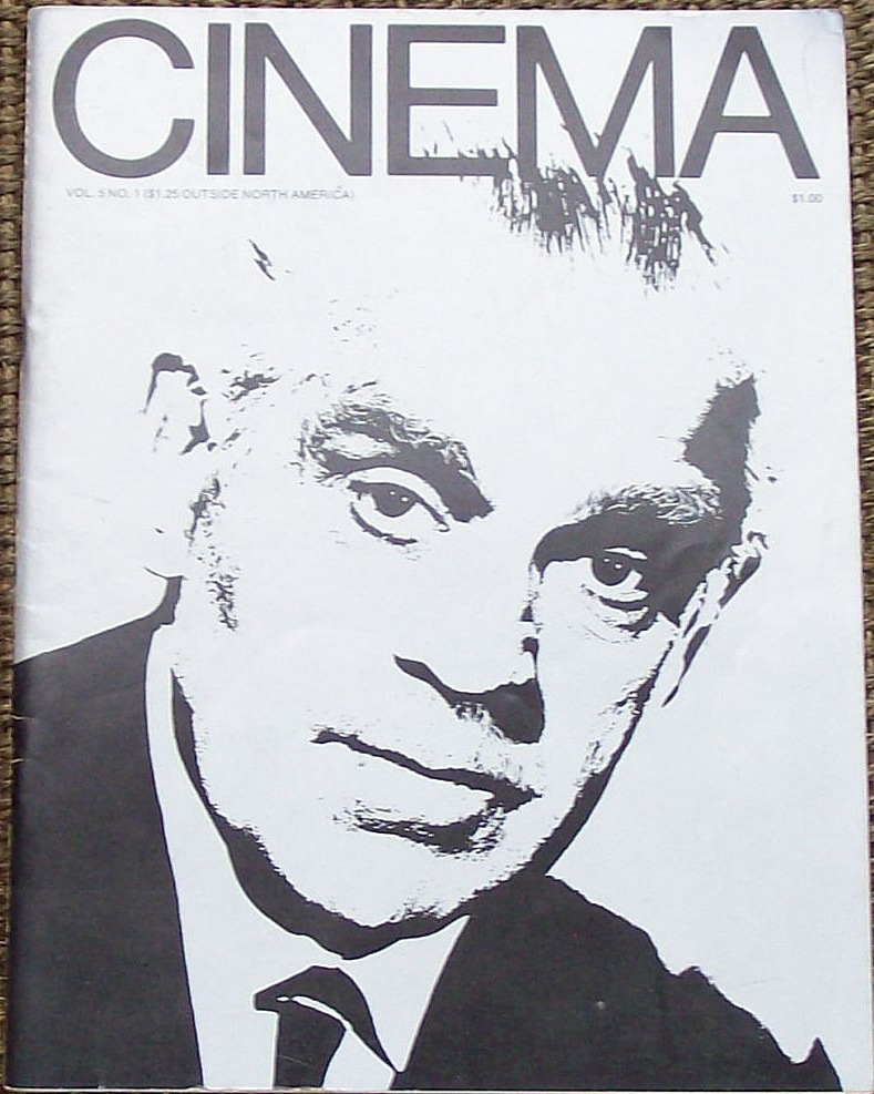 CINEMA (Ca) magazine side cover  vol 5 # 1  1969