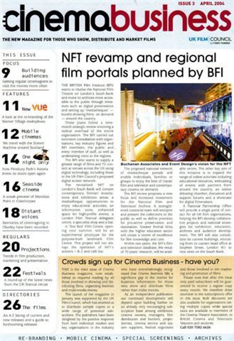 CINEMA BUSINESS magazine side cover Issue 3 April 2004