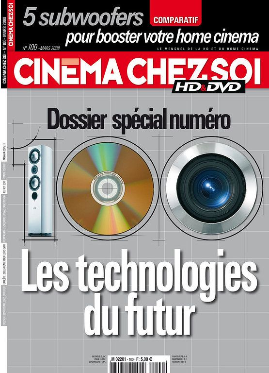 CINEMA CHEZ SOI magazine side cover Issue 100 March 2008