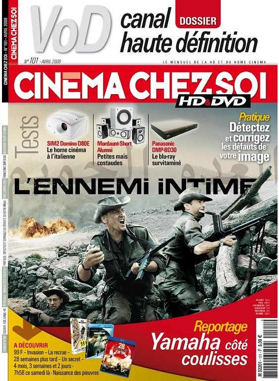 CINEMA CHEZ SOI magazine side cover Issue 101 April 2008