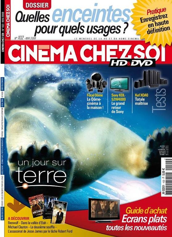 CINEMA CHEZ SOI magazine side cover Issue 102 May 2008