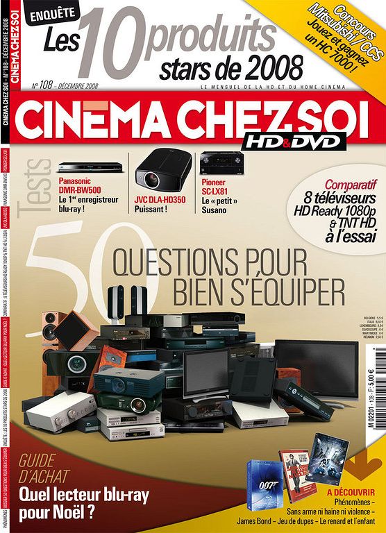 CINEMA CHEZ SOI magazine side cover Issue 108 December 2008