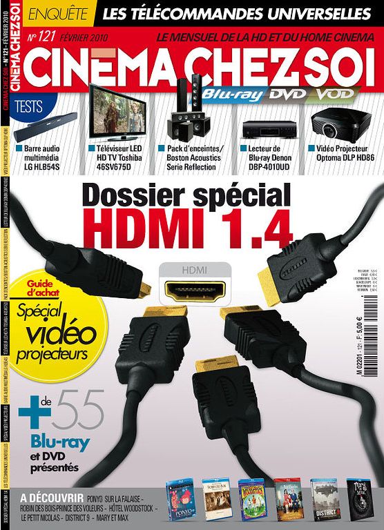CINEMA CHEZ SOI magazine side cover Issue 121 February 2010