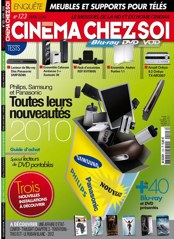 CINEMA CHEZ SOI magazine side cover Issue 123 April 2010