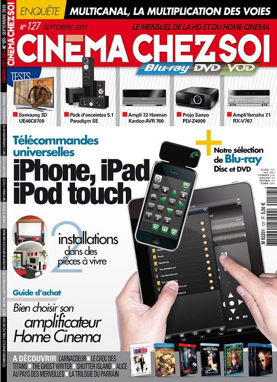 CINEMA CHEZ SOI magazine side cover Issue 127 September 2010