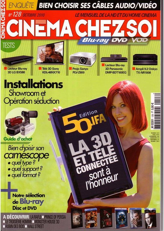 CINEMA CHEZ SOI magazine side cover Issue 128 October 2010