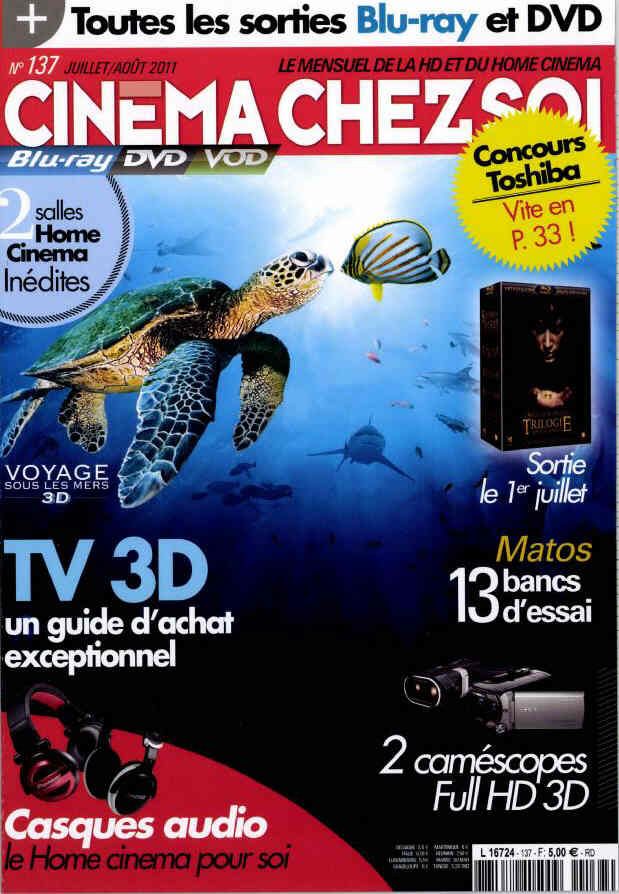 CINEMA CHEZ SOI magazine side cover Issue 137 July/August 2011