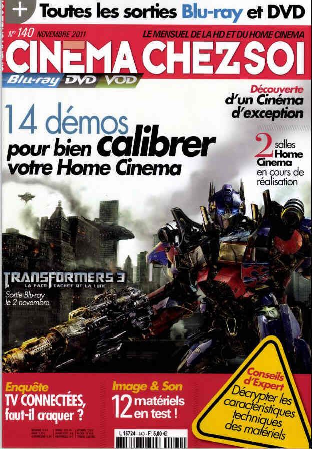 CINEMA CHEZ SOI magazine side cover Issue 140 November 2011